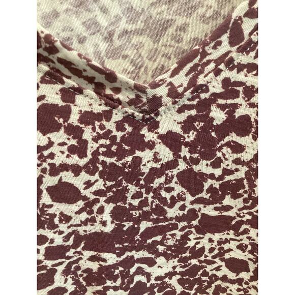 Nation Ltd Renee Shirred Sleeve V-Neck Size XL Pima Cotton Red Preppy Classic - Picture 11 of 13